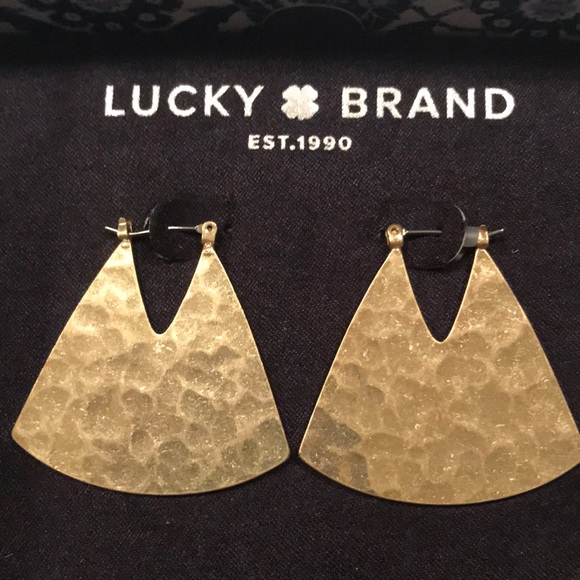 Lucky Brand Jewelry - Lucky Brand Hammered Gold Tone Earrings